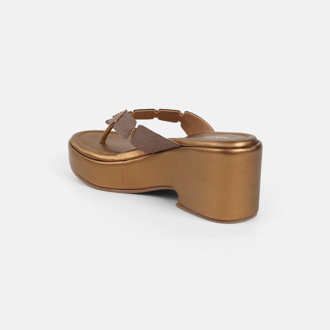 Mochi Women Antic-gold Casual Slip Ons (SKU: 34-800218-28-35)