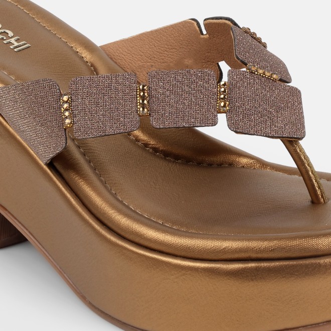 Mochi Women Antic-gold Casual Slip Ons (SKU: 34-800218-28-35)