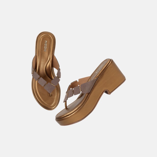 Mochi Women Antic-gold Casual Slip Ons (SKU: 34-800218-28-35)
