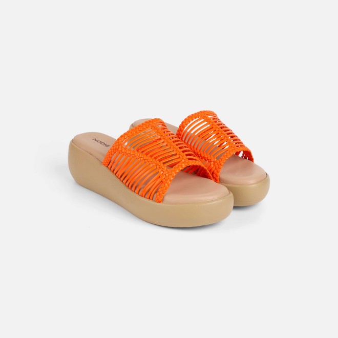 Mochi Women Orange Casual Slip Ons (SKU: 34-800251-25-36)