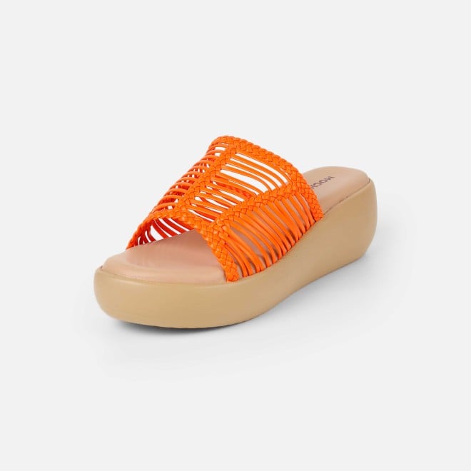 Mochi Women Orange Casual Slip Ons (SKU: 34-800251-25-36)