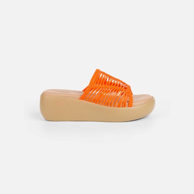 Mochi Women Orange Casual Slip Ons (SKU: 34-800251-25-36)