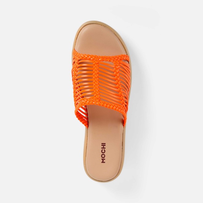 Mochi Women Orange Casual Slip Ons (SKU: 34-800251-25-36)