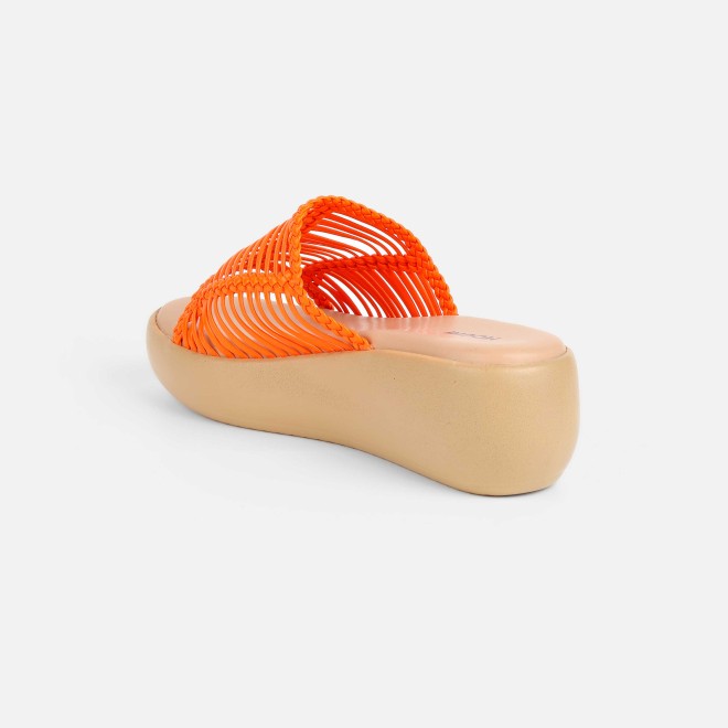 Mochi Women Orange Casual Slip Ons (SKU: 34-800251-25-36)