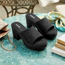 Women Black Casual Slip Ons