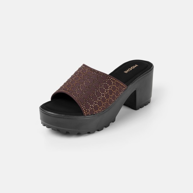 Mochi Women Brown Casual Slip Ons (SKU: 34-800279-12-36)