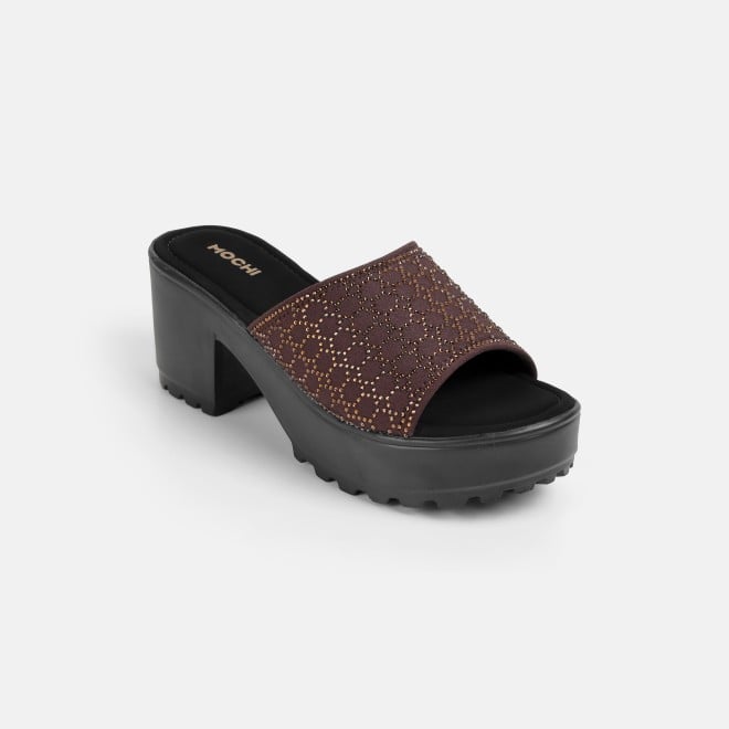 Mochi Women Brown Casual Slip Ons (SKU: 34-800279-12-36)