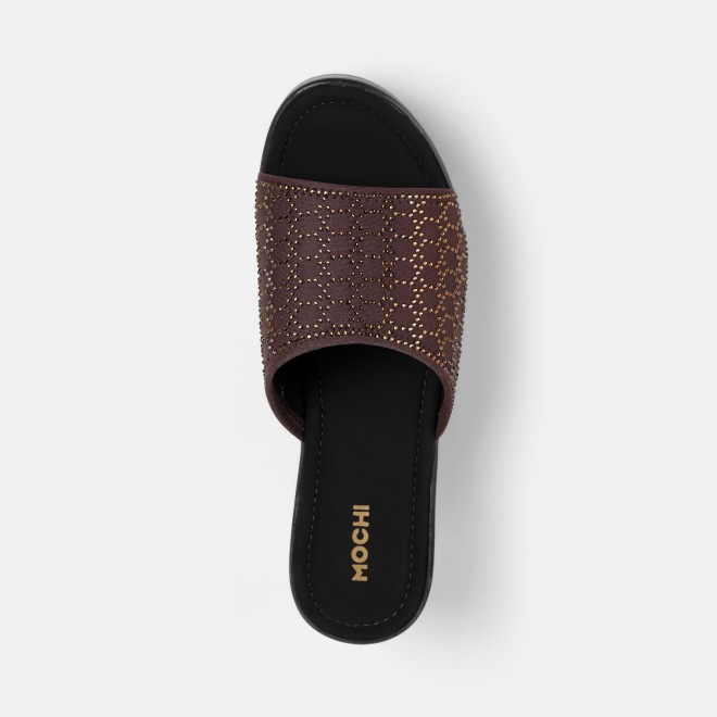 Mochi Women Brown Casual Slip Ons (SKU: 34-800279-12-36)