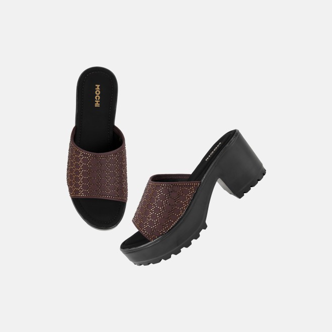 Mochi Women Brown Casual Slip Ons (SKU: 34-800279-12-36)
