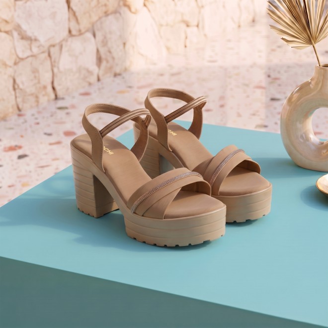 Mochi Women Dark-beige Casual Sandals (SKU: 34-800311-89-38)