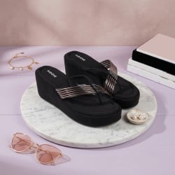 Women Black Casual Slip Ons