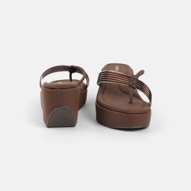 Mochi Women Brown Casual Slip Ons (SKU: 34-800418-12-36)
