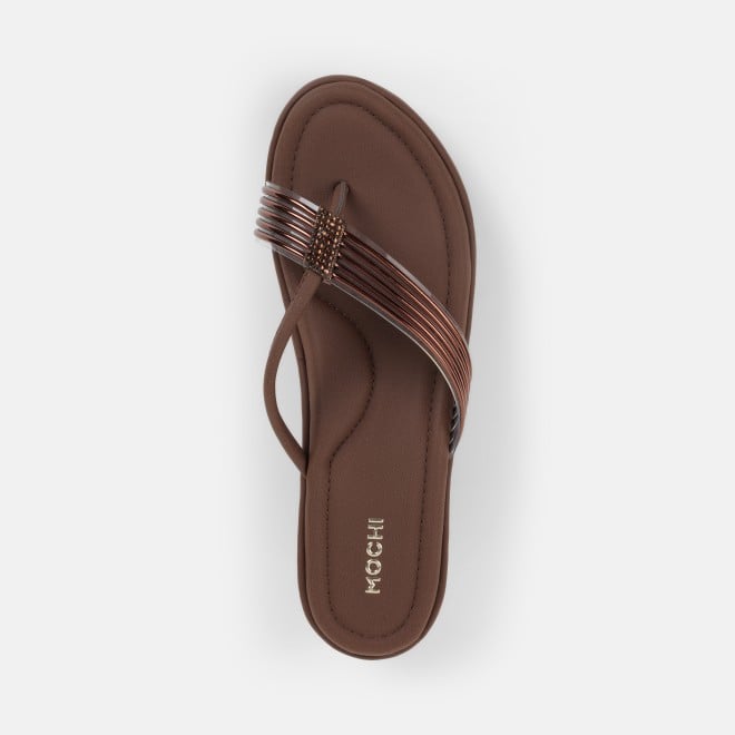 Mochi Women Brown Casual Slip Ons (SKU: 34-800418-12-36)