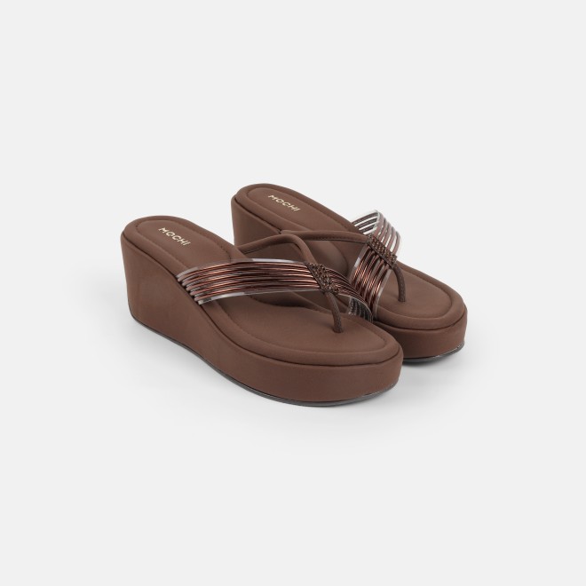 Mochi Women Brown Casual Slip Ons (SKU: 34-800418-12-36)