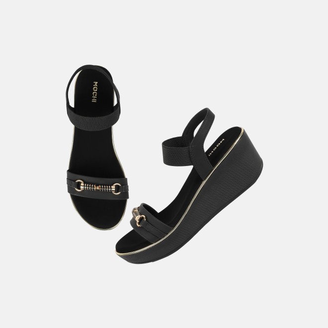 Mochi Women Black Casual Sandals (SKU: 34-800424-11-36)