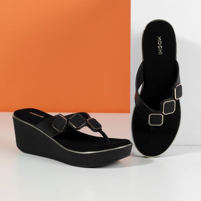 Women Black Casual Slippers