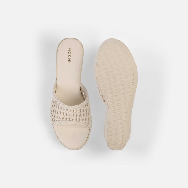 Mochi Women Off-white Casual Slip Ons (SKU: 34-800428-66-36)