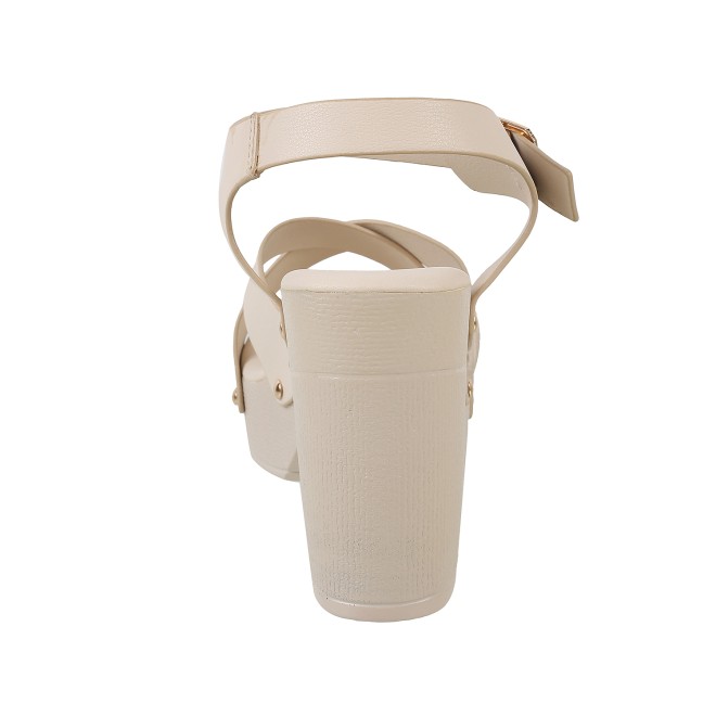Mochi Women Beige Casual Sandals (SKU: 34-900224-20-38)