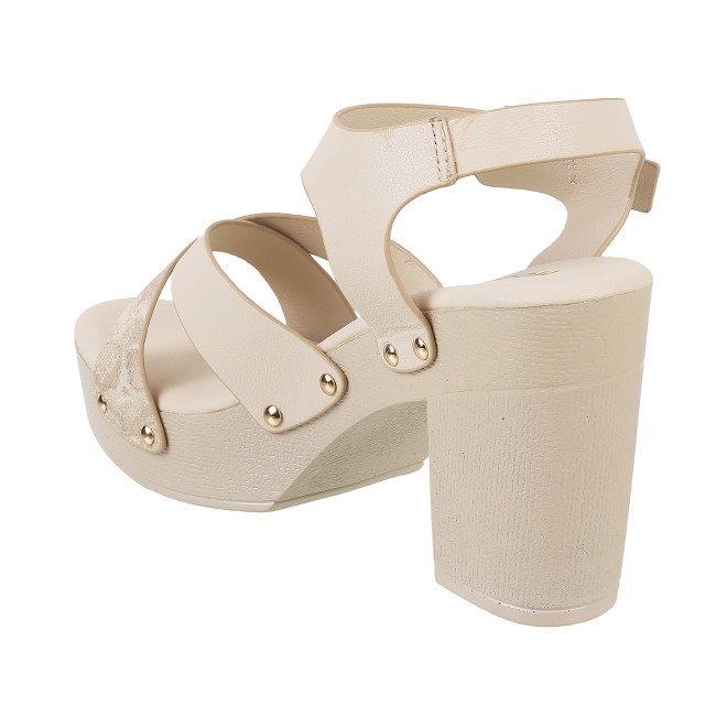 Mochi Women Beige Casual Sandals (SKU: 34-900224-20-38)