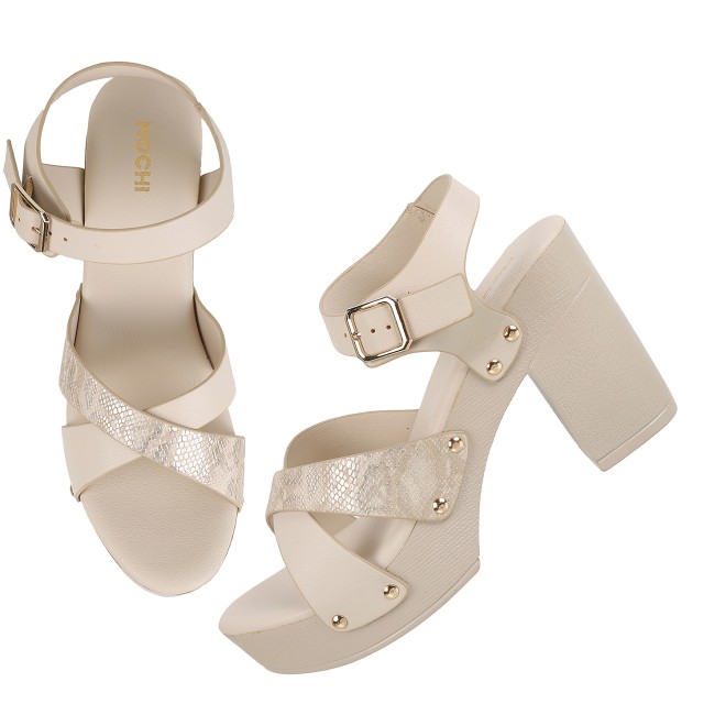 Mochi Women Beige Casual Sandals (SKU: 34-900224-20-38)