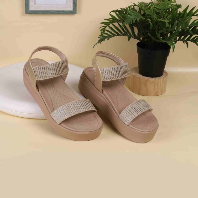 Mochi Women Gold Casual Sandals (SKU: 34-924-15-36)