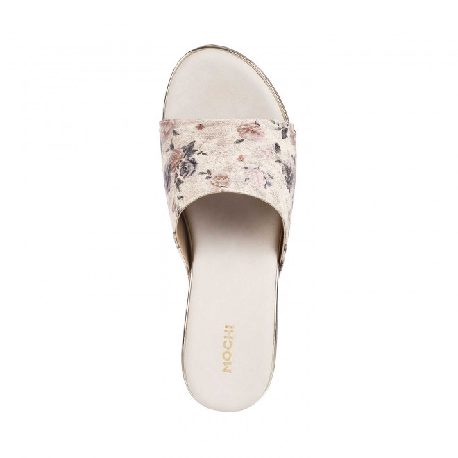 Mochi Women Beige Casual Sandals (SKU: 34-93-20-41)