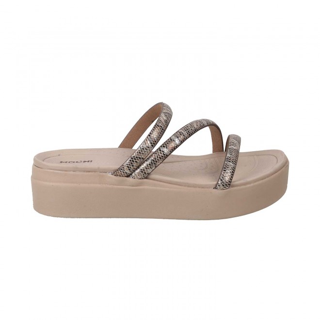 Mochi Women Beige Casual Sandals (SKU: 34-97-20-36)