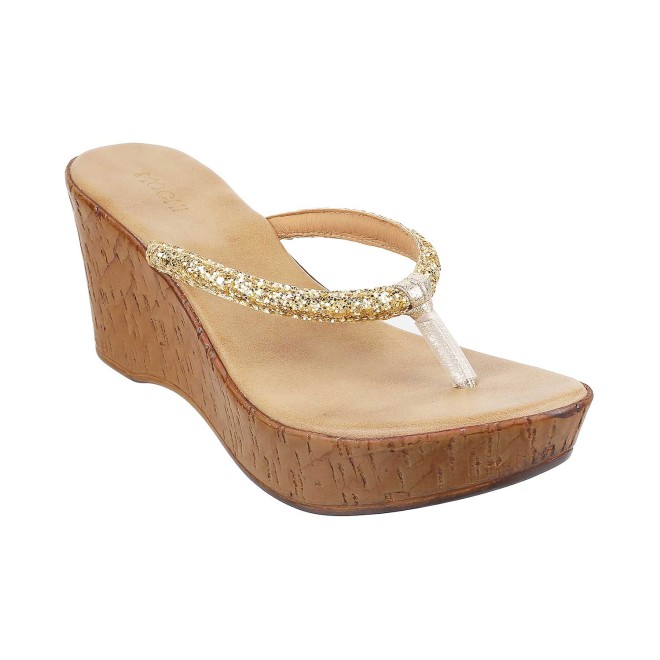 Mochi Women Gold Casual Slip Ons (SKU: 34-9868-15-36)