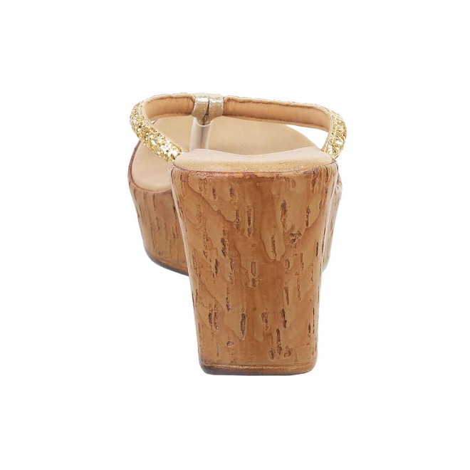 Mochi Women Gold Casual Slip Ons (SKU: 34-9868-15-36)