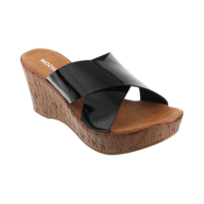 Mochi Women Black Casual Slides (SKU: 34-9884-11-37)