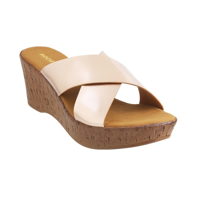 Mochi Women Rose-Gold Casual Slides (SKU: 34-9884-52-36)