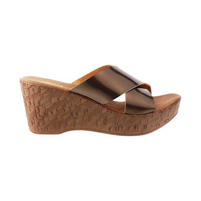 Mochi Women Antique-Gold Casual Slides (SKU: 34-9884-28-36)