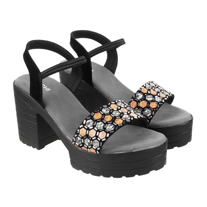 Mochi Women Black Casual Sandals