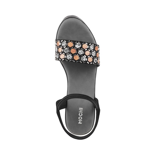 Mochi Women Black Casual Sandals (SKU: 34-9991-11-36)