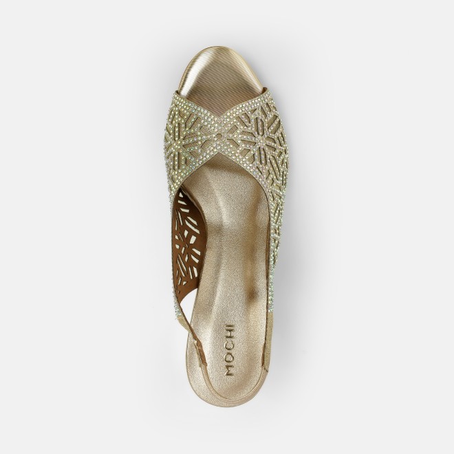 Mochi Women Gold Wedding Sandals (SKU: 35-1077-15-36)