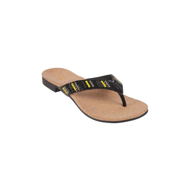 Mochi Women Black Ethnic Slippers (SKU: 35-1244-11-37)