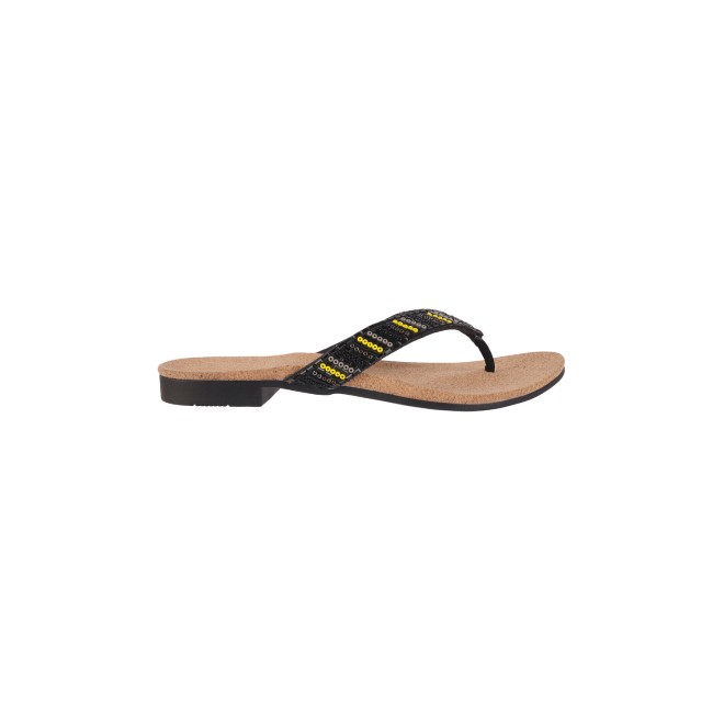 Mochi Women Black Ethnic Slippers (SKU: 35-1244-11-37)
