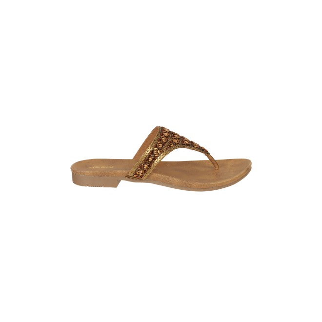 Mochi Women Antic-gold Ethnic Slippers (SKU: 35-1247-28-37)