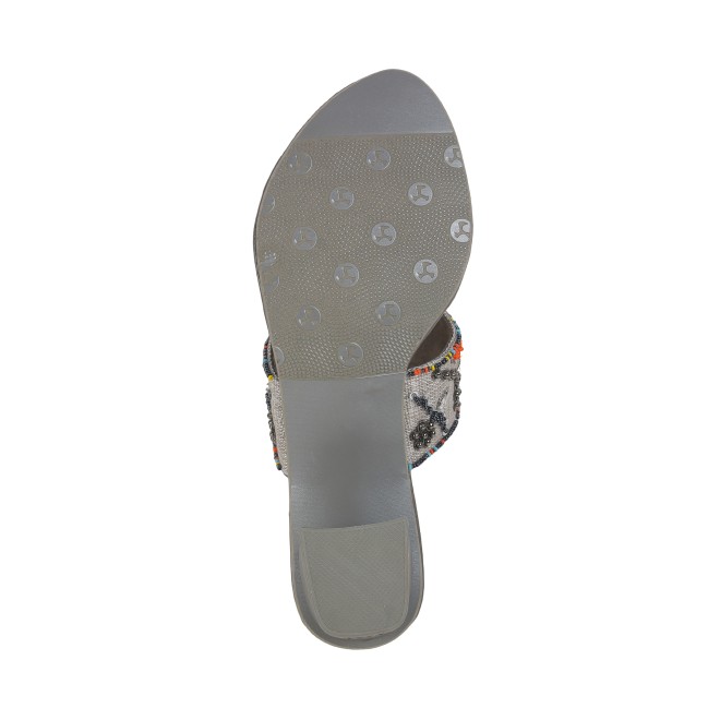 Mochi Women Grey Ethnic Slip Ons (SKU: 35-1284-14-36)