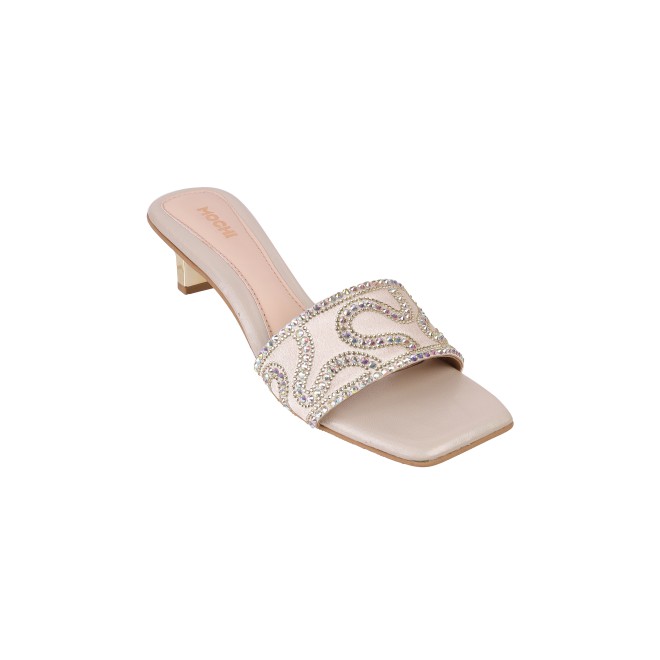 Mochi Women Gold Casual Slip Ons (SKU: 35-1290-15-37)