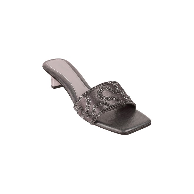 Mochi Women Gun-Metal Casual Slip Ons (SKU: 35-1290-29-41)
