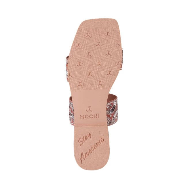 Mochi Women Pink Party Slides (SKU: 35-1293-24-36)