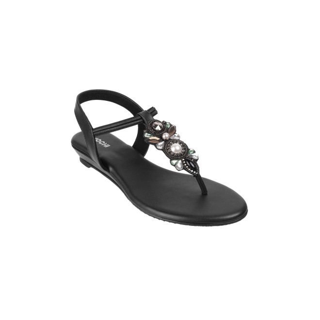 Mochi Women Black Ethnic Sandals (SKU: 35-1429-11-36)