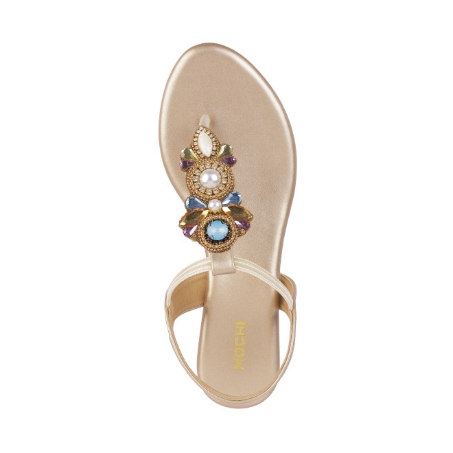 Mochi Women Gold Casual Sandals (SKU: 35-1429-15-36)