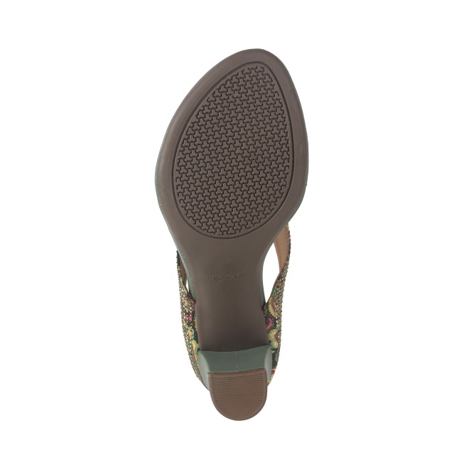 Mochi Women Green Ethnic Slip Ons (SKU: 35-1456-21-36)