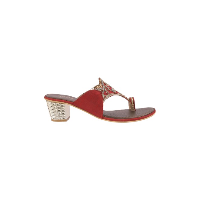 Mochi Women Maroon Ethnic Pumps (SKU: 35-1503-44-37)