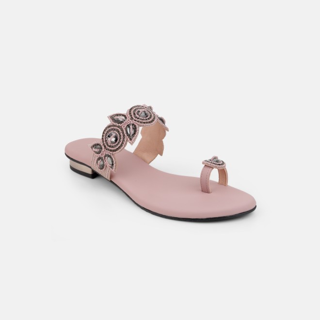 Mochi Women Peach Ethnic Slip Ons (SKU: 35-1522-80-37)