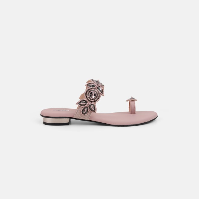Mochi Women Peach Ethnic Slip Ons (SKU: 35-1522-80-37)