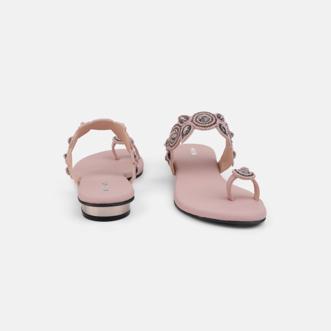 Mochi Women Peach Ethnic Slip Ons (SKU: 35-1522-80-37)