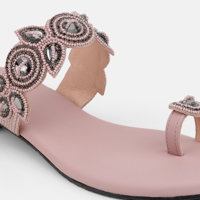 Mochi Women Peach Ethnic Slip Ons (SKU: 35-1522-80-37)